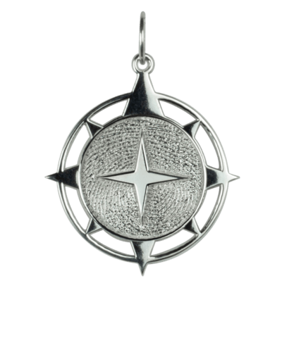 Compass Print Keepsake Pendants